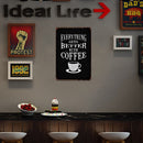 Wall Mounted Coffee Metal Signs Retro Pub Bar Door Hanging Rectangle Iron Sheet