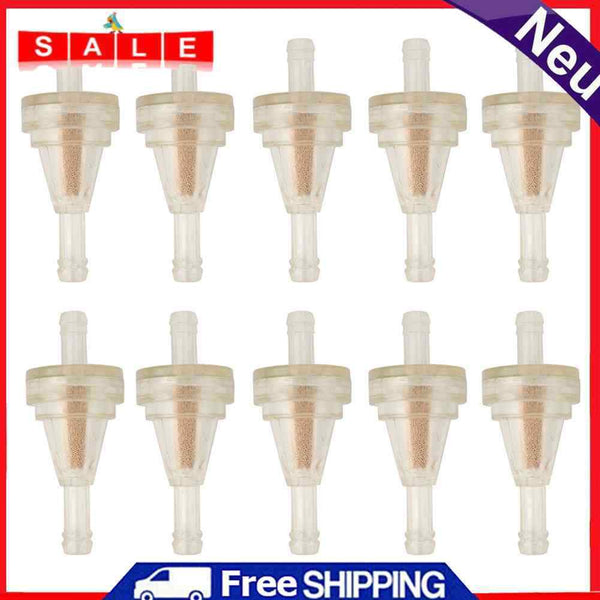 10pcs 1/4"" Clear Motorcycle Small Engine Inline Gas Fuel Filter for ATV UTV