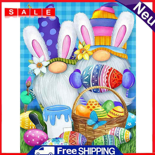 Easter Gnome Oil Paint By Numbers Kits Canvas DIY Picture Hand Painted Wall Art