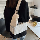 2 in 1 Crossbody Shoulder Bags Nylon Casual Sport Pillow Purse (White)