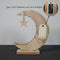 Eid Decor DIY Craft Wooden Ornament Moon LED Light EID Mubarak Light Night Lamp