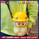 Cute Duck Water Bottle with Straw School Student Children Outdoor Drinking Cup