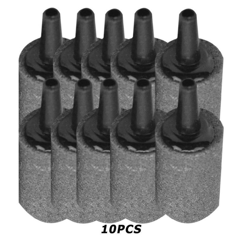 10pcs Cylinder Aquarium Bubble Airstones Fish Tank Oxygen Aerator (Grey) Newly