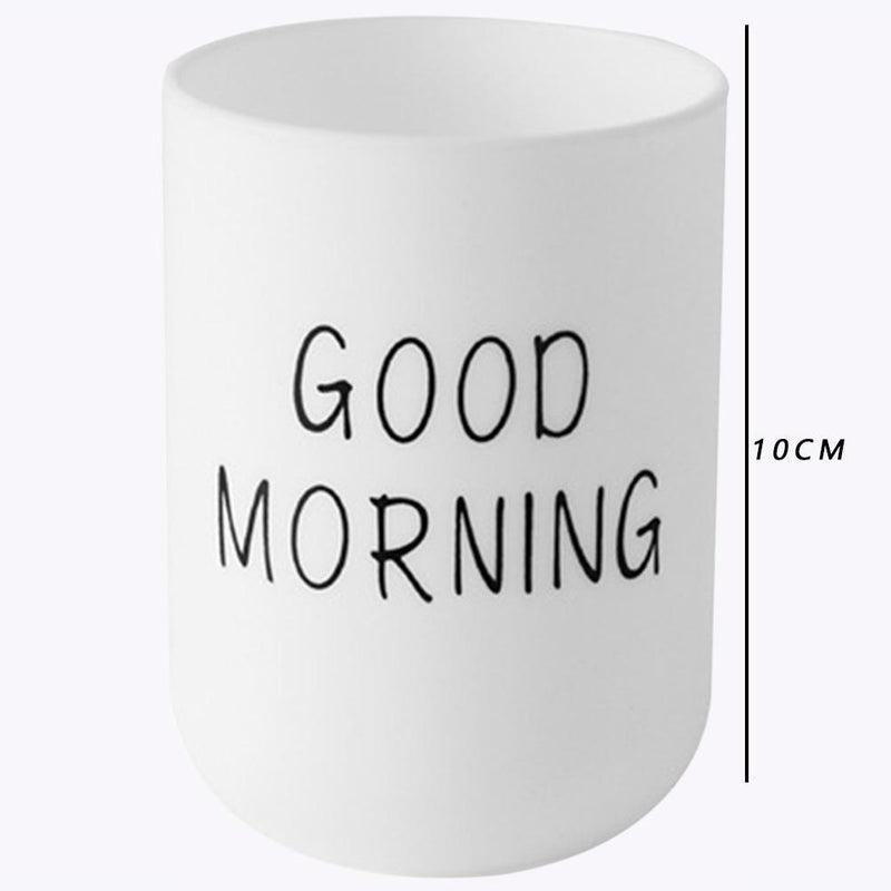Lightweight Good Morning Portable Bathroom Washing Travel Toothpaste Holder Cup