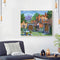 Oil Paint by Numbers Downtown Scene Canvas Artwork Living Room Picture Decor Kit