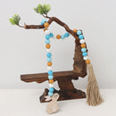 Home Decor With Pendant Easter Wall Hanging Wood Bead Garland Tassels String