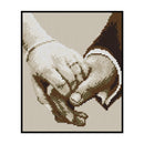 14CT Full Cross Stitch Hand in Hand Stamped DIY Cotton Thread Printed Needlework