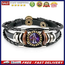 12 Zodiac Sign Braided Leather Bracelet Cancer Leo Virgo Glass Men Women Bang