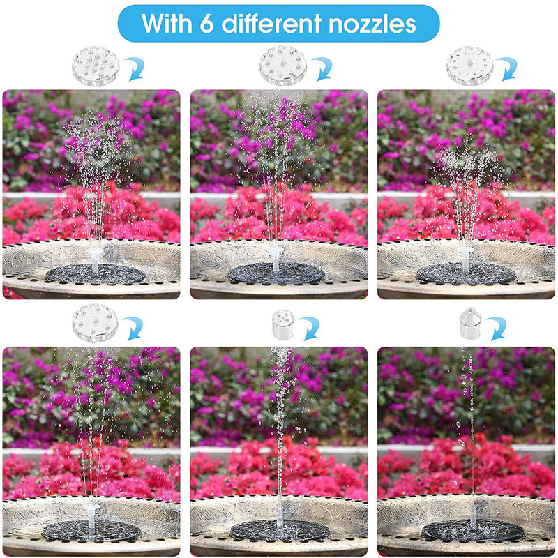 Solar Powered Floating Pump Water Fountain Birdbath Pond Pool Garden Home Decor