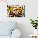 Wood Sticks Photo Canvas Oil Painting Artworks Display Frame (24x34cm) Newly