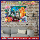 5D DIY Diamond Painting Kits Full Round Drill Cats Party Wall Picture (B4823)