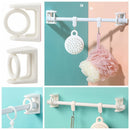 Nail Free Adjustable Shelf Adhesive Round Hook Hanging Rack Curtain Rod Holder