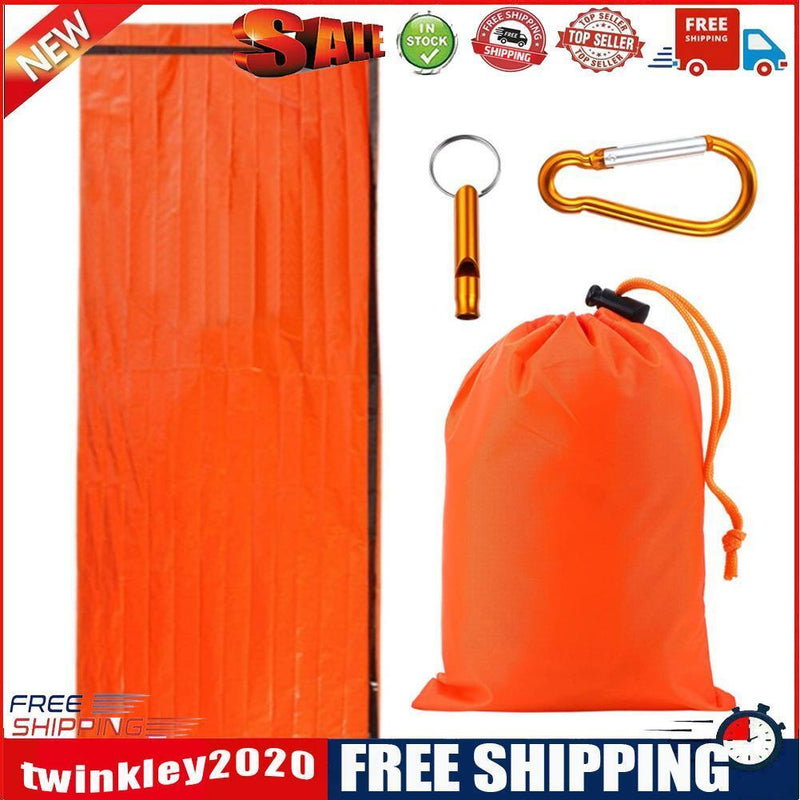 Outdoor Emergency Blanket Set with Whistle Buckle Reusable Warm Blankets