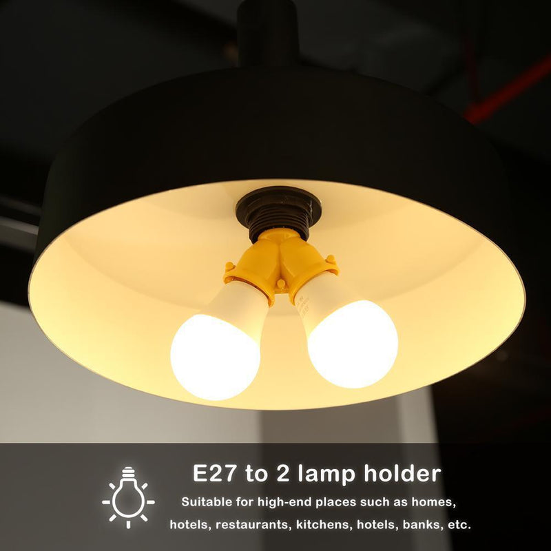 10pcs E27 to 2E27 Lamp Holder Converter Adapter Bulb Base(Yellow?
