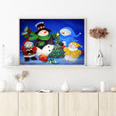 50x40cm 5D DIY Full Round Drill Diamond Painting Snowman Family Home Art Decor