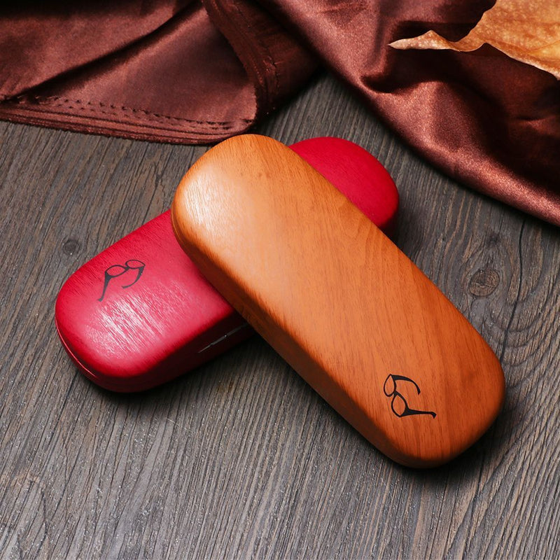 Wood Grain Eyeglass Box Hard Kit Holder Spectacle Case Reading Glasses Case