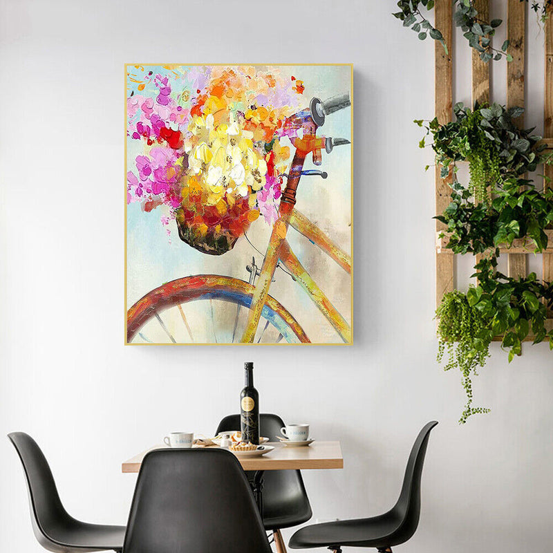 Bicycle Basketball Flower Frameless Oil Paint By Numbers Hand Painted Picture Kit