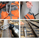 D-ring Locking Carabiner Clip Hanging Hook Buckle Outdoor EDC Tools (Grey) Newly