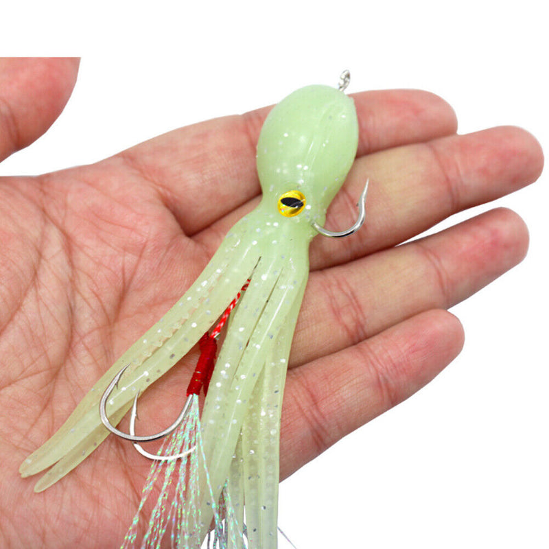 5x 11cm 22g Octopus Soft Fishing Lures Jig Hook Artificial Wobbler Bait (F)
