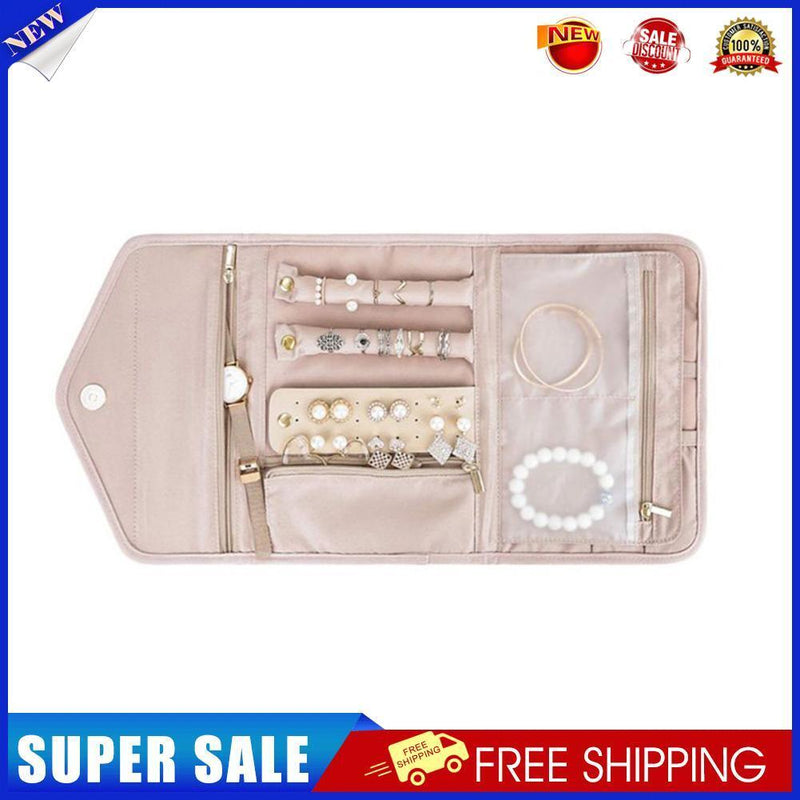 Jewelry Storage Bag Foldable Jewelry Case Durable Polyester Handbag (Pink)