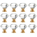 Door Knobs Cupboard Pulls Crystal Glass Knobs Diamond Shape Pull Handle