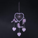 DIY Feathers Peach Heart Dreamcatcher Handmade Dream Catcher Net(Purple) Newly