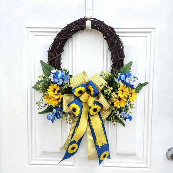 Ukraine Support Wreath Show Solidarity Sunflower Blue Yellow Flower Triangle