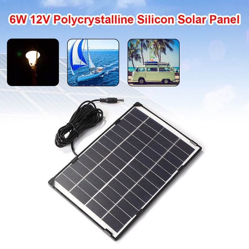 6W 12V Camera Surveillance Solar Panel Outdoor Portable Light Lamp Power Su