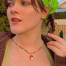 Bohemian Wild Acrylic Pendant Clavicle Chain Mushroom Necklace Candy Colors