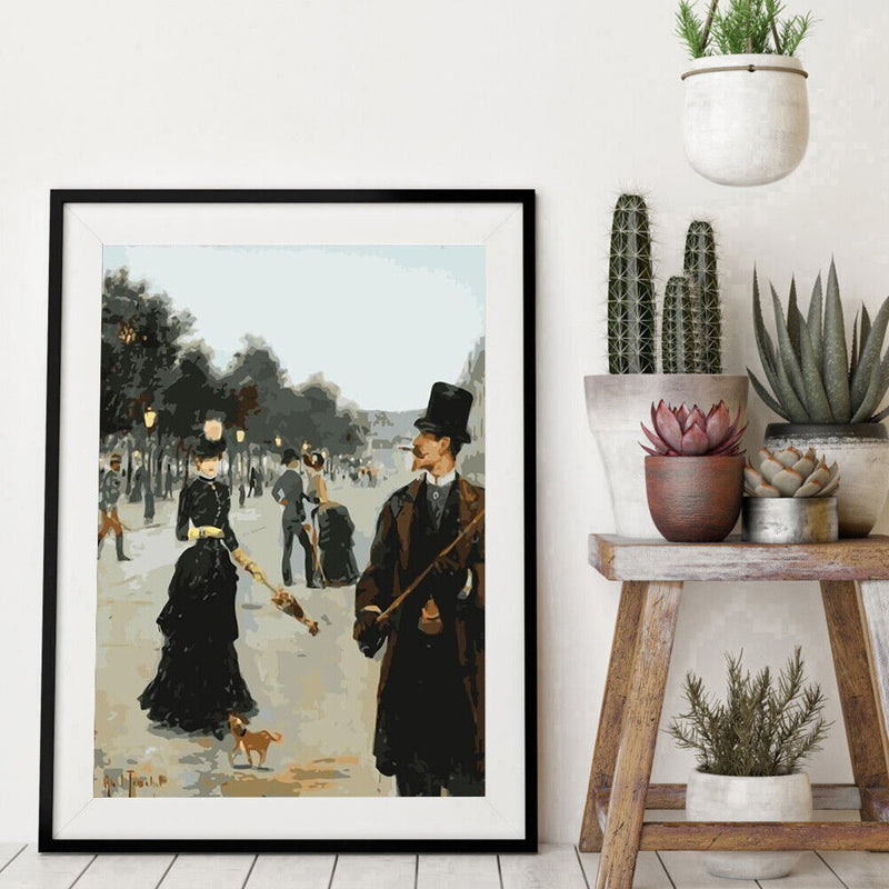 Frameless Oil Painting Arts Picture By Number Square People Hand Painted Craft