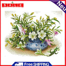 Full Embroidery Stamped DIY Fresh Lily Flower 11CT Needlework Sets Home Decor