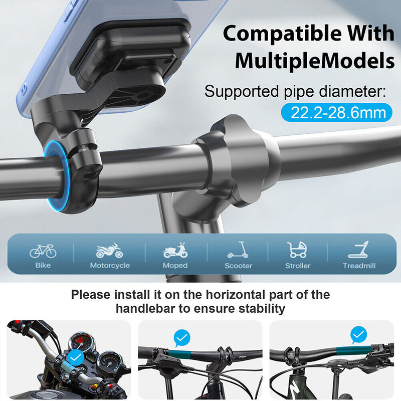 Motorcycle Bike Handleable Holder Kits 360 Degrees Rotating Mobile Phone Bracket