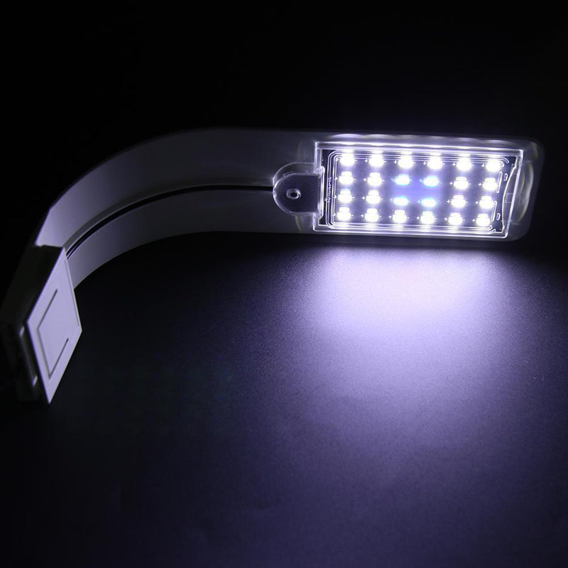 LED Waterproof Aquarium Light Tank Plant Grow Clip Lamp (Blue White White) Newly