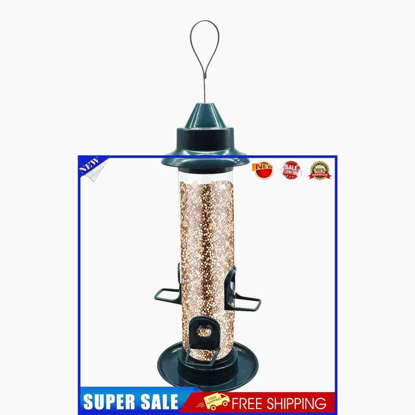 Bird Feeders - Hanging Bird Feeder Squirrel Proof with 4 Feeding Ports