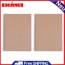 2pcs Retro Spiral Coil Grid Sketchbook Notebook Diary Journal Student Me