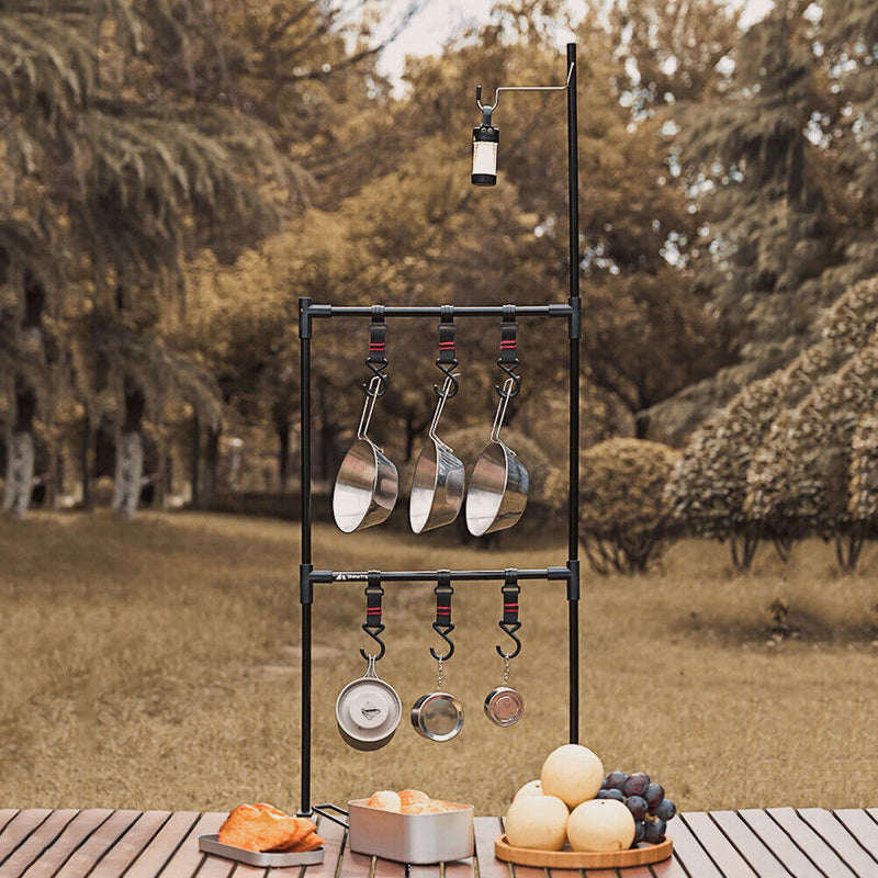 #A ShineTrip Lightweight Camping Cookware Hanging Rack Shelf Picnic Pot Pan Hang