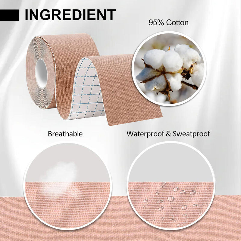 Premium Kinesiology Tape - Prevent Strain & Lift Sports Bandage for Pain Relief