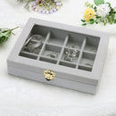 2017 Velvet Glass Jewelry Display Box Tray Holder Storage Box Organizer