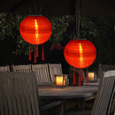 Solar Lantern Lamp Waterproof Nylon Hanging Light Outdoor Festival Decorati