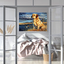 5D DIY diamond painting full circle diamond waiting dog