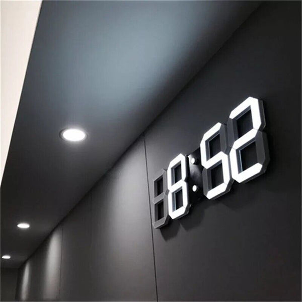 Large LED Digital Wall Clock Alarm Hanging Clock For Home Snooze Watch USB LED