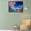 Night Peach Tree Oil Paint By Numbers Kits DIY Handpainted Canvas Picture