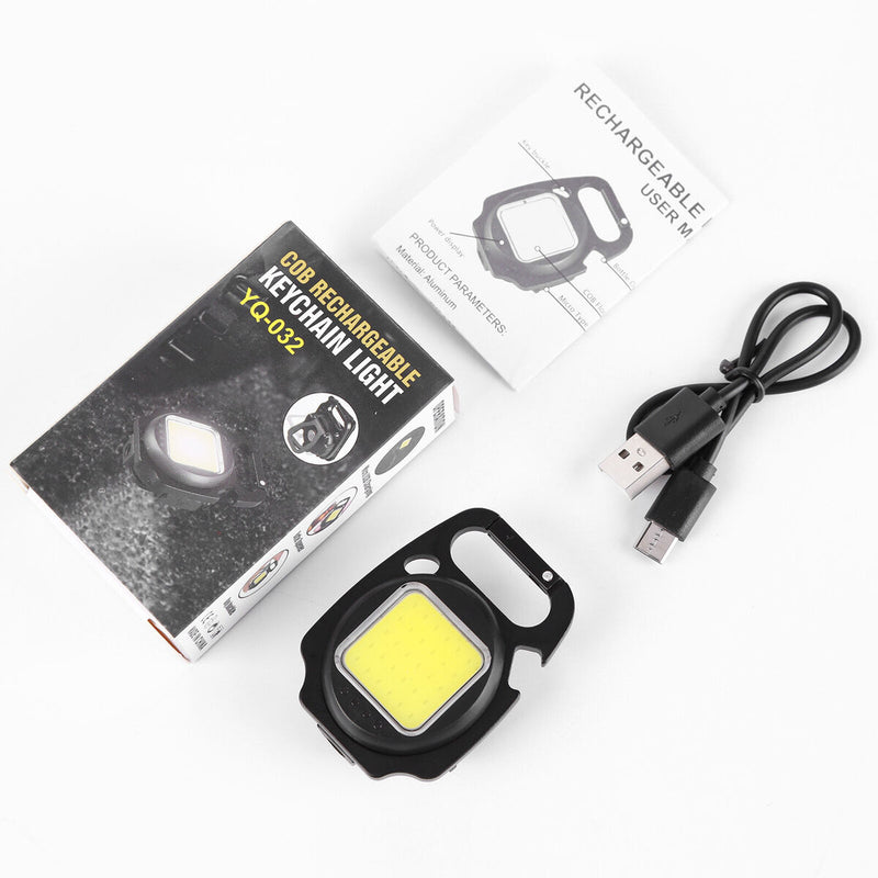 Keychain Flashlights COB LED 500 Lumens Portable Small Light with Bottle Op