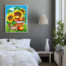 DIY Sunflower and Bird Full Round Diamond Painting Mosaic Kits Wall Decor Craft