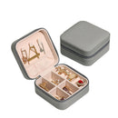 Portable Jewelry Storage Box Earrings Necklace Ring Display Case (Grey)