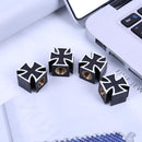 4pcs Universal Cross Style Car Bike Tire Wheel Valve Caps Covers (Black) Newly