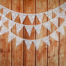 3.2m 12 Flags White Lace Flag Banner  Pennant Wedding/Birthday Party Decor
