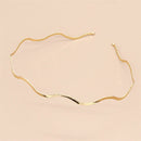 Elegant Geometric Metal Headdress Hair Hoop Thin Headbands Wave Bending