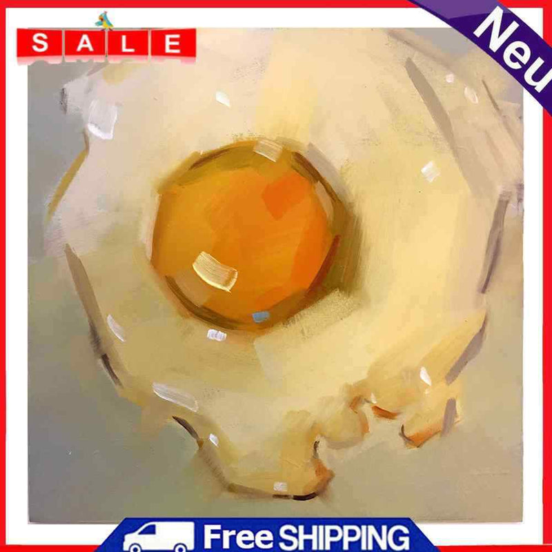 Hand Painted Oil Paint by Numbers DIY Poached Egg Drawing Wall Decoration Gift