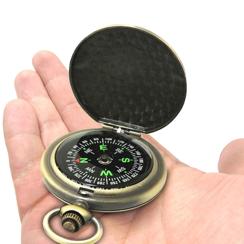 Portable Metal Retro Pocket Watch Compass Zinc Alloy Flip Navigation Compas